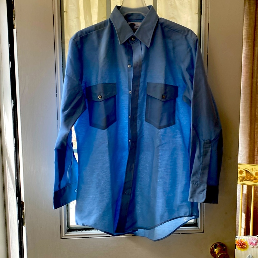 Riverside men’s blue shirt, long sleeve, 15 1/2 inch neck Sleeve S